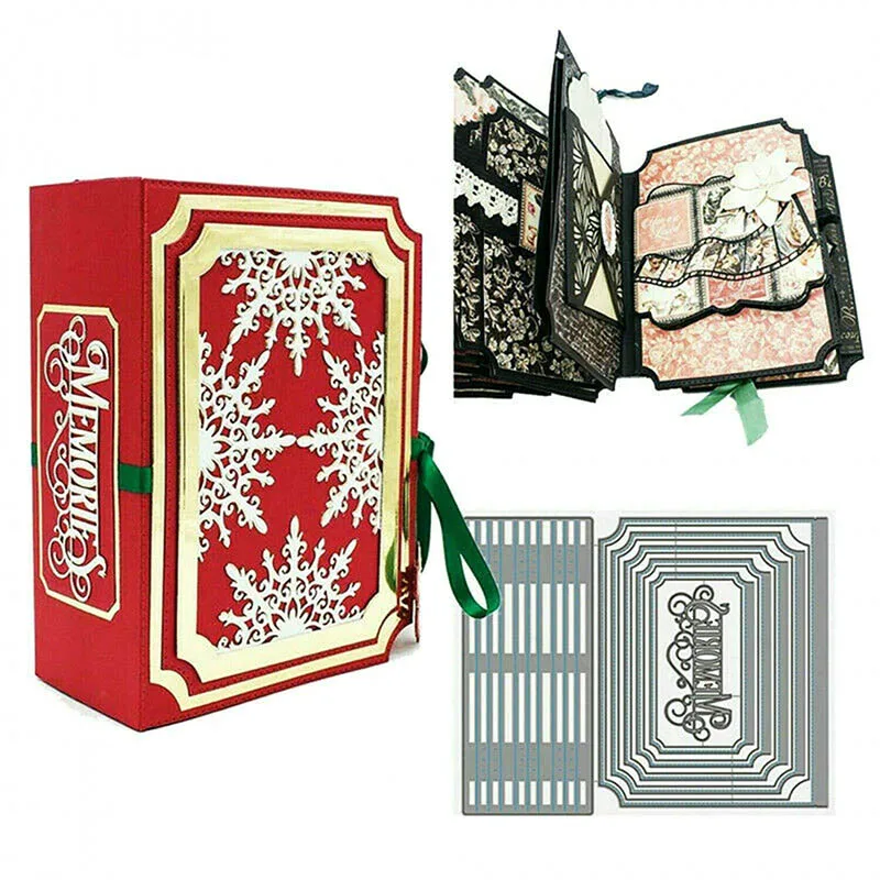 

Основа для изготовления книг, металлические Вырубные штампы, ремесло, рождественские штампы для скрапбукинга