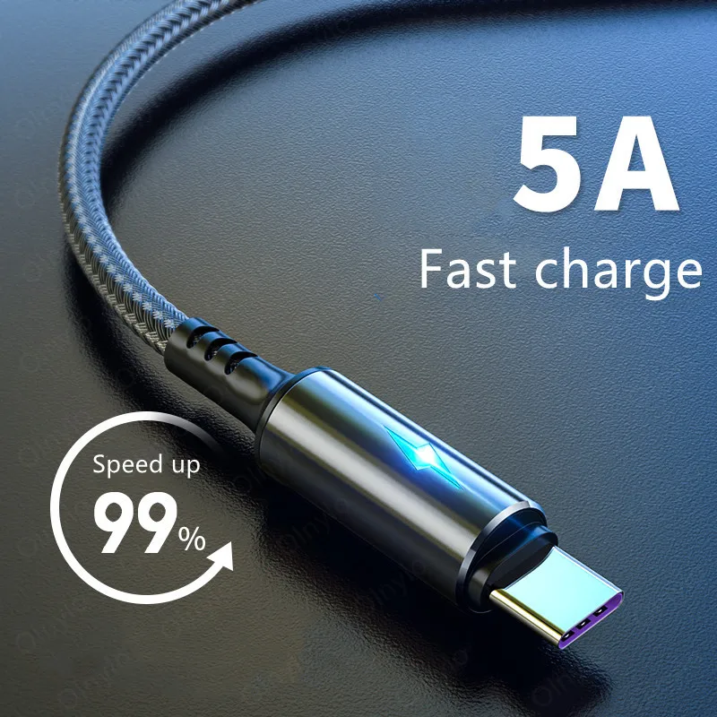 

Cable USB tipo C de carga rápida para Samsung S9/10 USB-C, Cable de datos tipo C para Xiaomi, Huawei, cargador de teléfono móvil