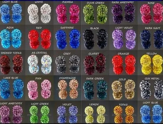 

y46t DHL Free 10mm 25 Mixed Color Micro Pave Disco CZ Ball crystal bead DIY bracelet