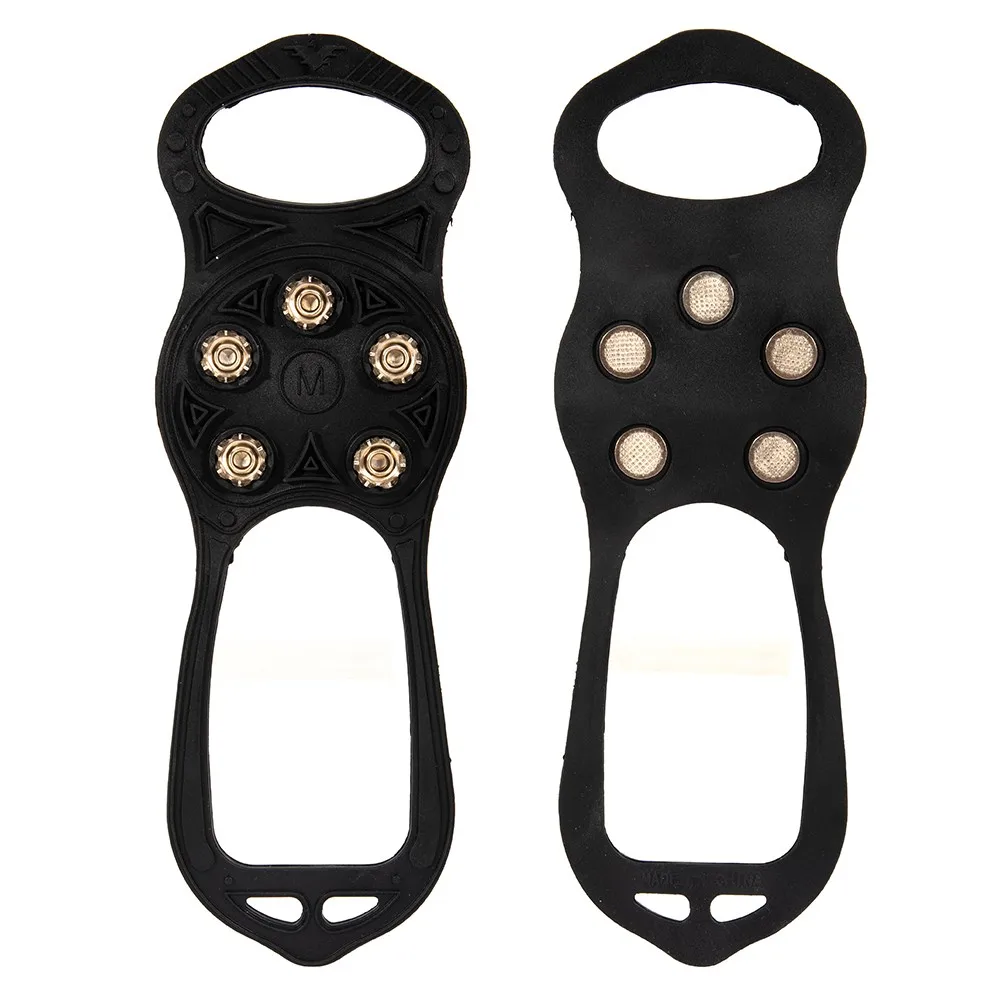 

5 зубьев альпинистские скобы для улицы Зимняя прогулка подледная рыбалка Снежная обувь Нескользящая обувь из марганцевой стали Бахилы для ...