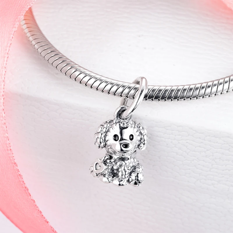 

GPY Poodle Puppy Dog Charms 925 Original Fit Pandora Bracelet Sterling Silver Beads for Jewelry Making DIY Women Gift