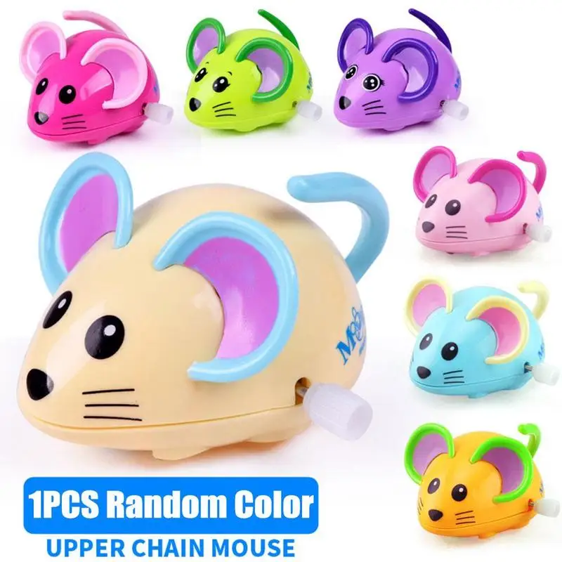 

Hot selling children's clockwork winding small toys wholesale baby puzzle winding cartoon animal little mouse