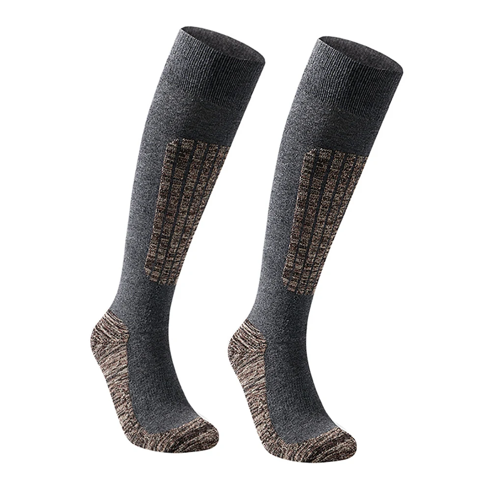 

1pair Men Women Warm Winter Sport Soft Mountaineering Long Skiing Socks Non Slip Skating Outdoor Hiking Sports Breathable Thick