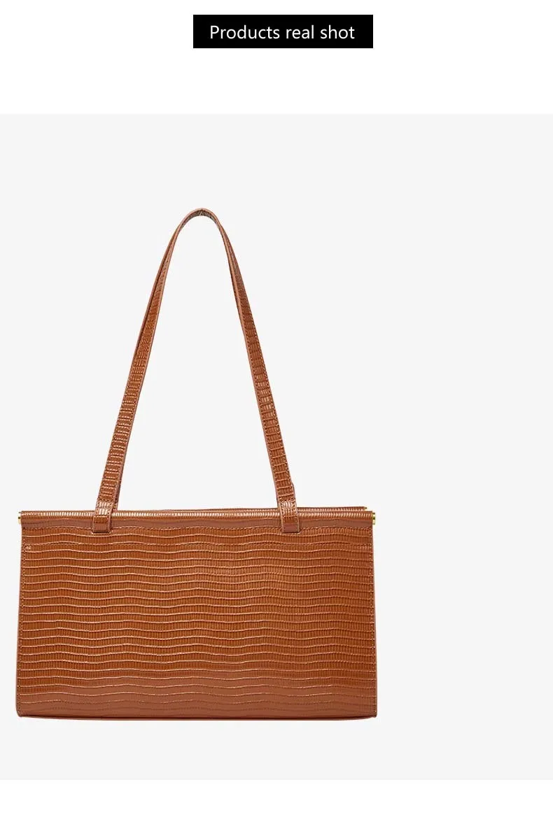 

luxury leather handbags fashion large-capacity picture and mother bag tote bag retro lizard pattern women's shoulder bag handbag