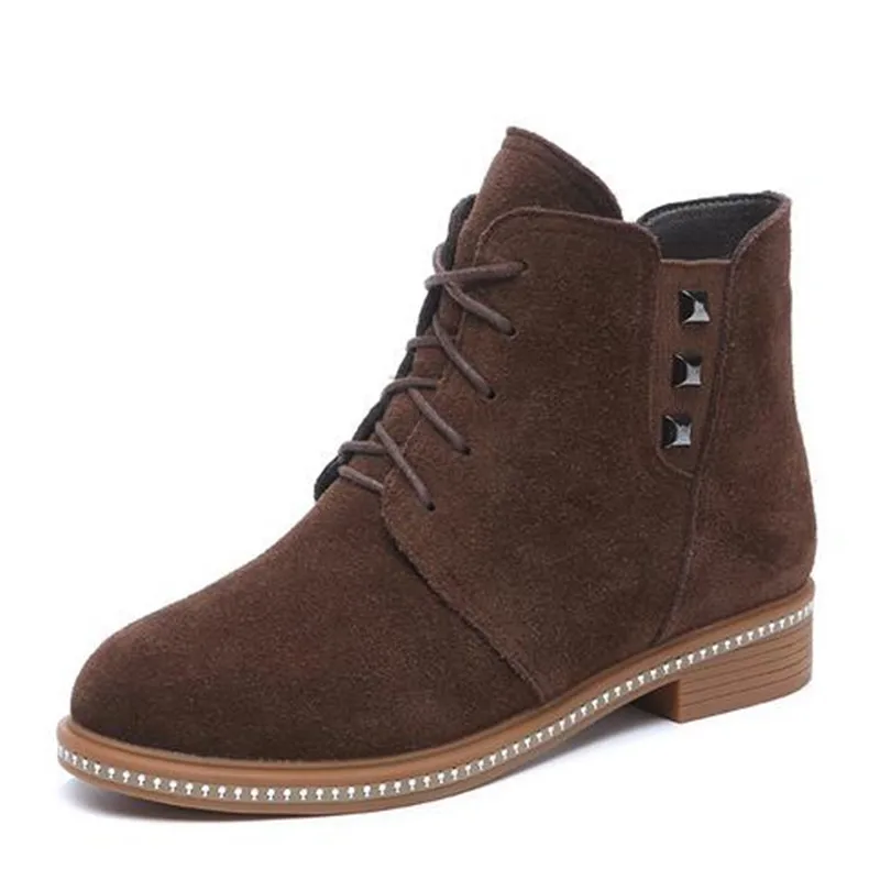 Лидер продаж 2020 женские зимние ботинки модные теплые на меху с шерстяным верхом