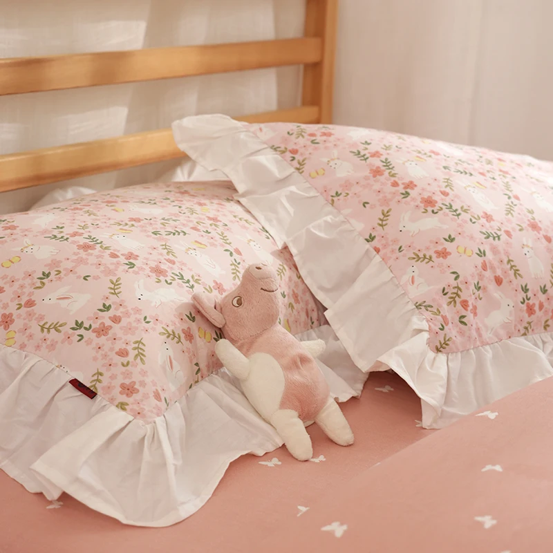 Комплект постельного белья из 100% хлопка с принтом кролика | Дом и сад