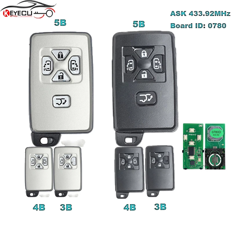 

KEYECU 271451-0780 Board ID Smart Remote Key ASK 433MHz ID71 for Toyota Alphard 2006-2016
