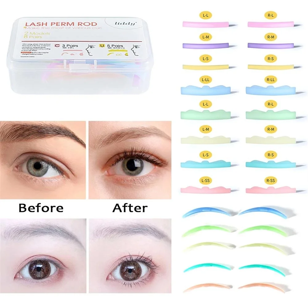 

8 Pairs Eyelash Perming Pad Silicone Eyelashes Perming Curler Reusable Lash Lift Shield Pads For Perfect Lasting Eyelash Lifting
