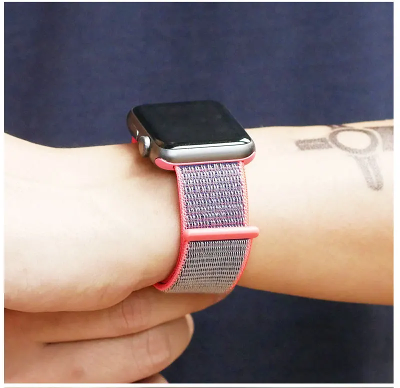 Ремешок для наручных часов Apple Watch 4 5/3/2/1 38 мм 42 мм 62 NewColors нейлон мягкий дышащий сменный ремешок петли для наручных часов iwatch серии 4 40 мм 44 мм