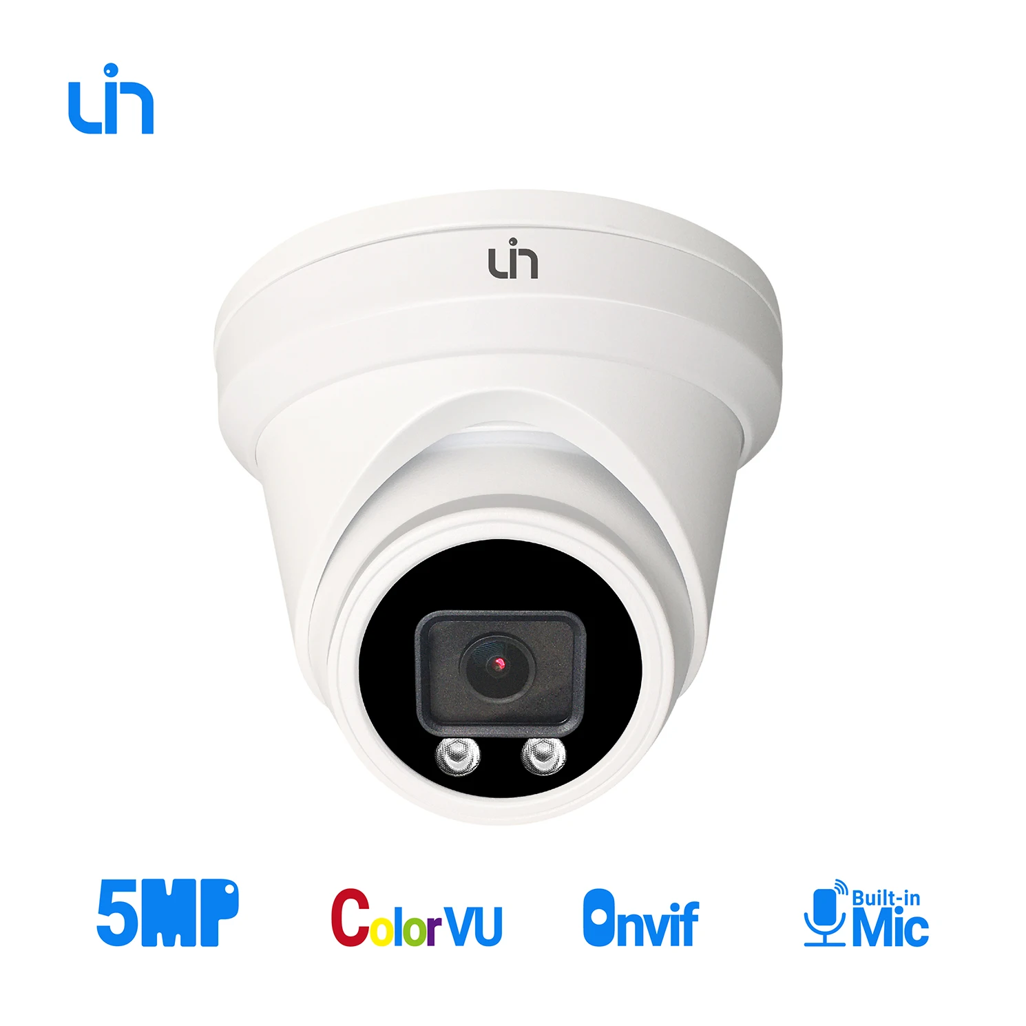 

UIN 5MP ColorVu IP Camera Starlight POE Turret Super Color Night Vision IR 30m Audio 2.8mm Lens Compatible with HiK Plug&Play