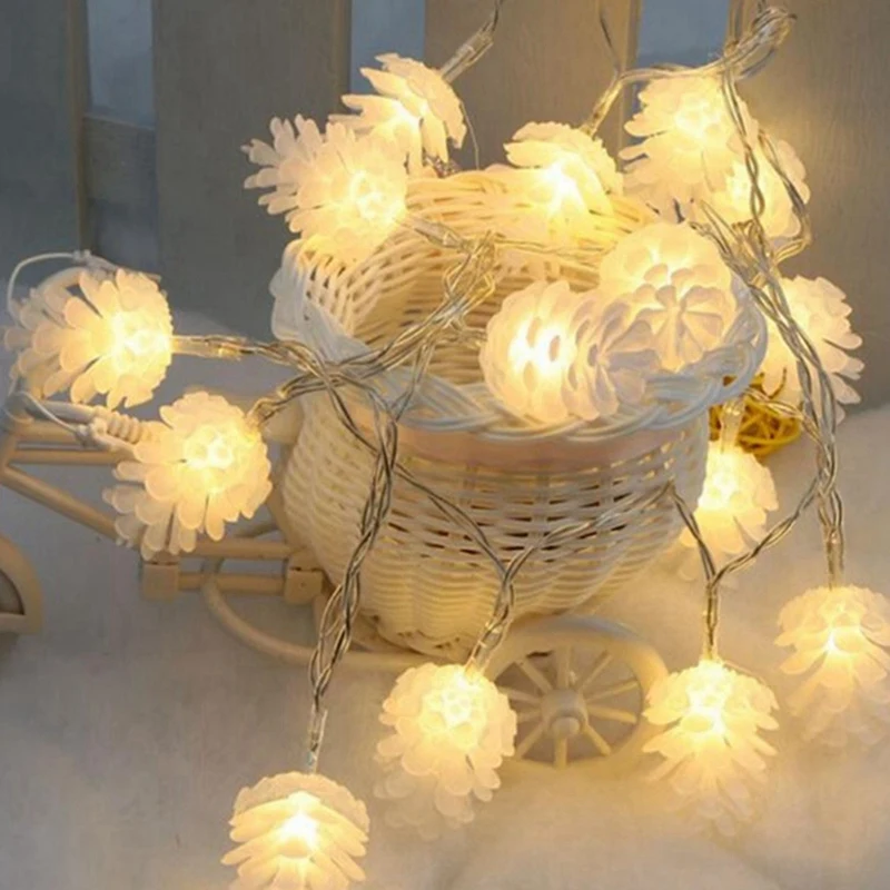 

Christmas Pine Cones LED String Lights Battery Operated Fairy Lights Indoor Outdoor Decoration for Party Wedding Garden