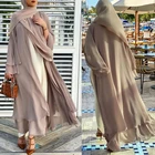 Рамадан Турция открытые Абаи Дубайский мусульманский Абаи спортивные женские турецкие платья помощи Мубарак исламский хиджаб платье костюм, накидка, Восточный халат, халат Musulmans
