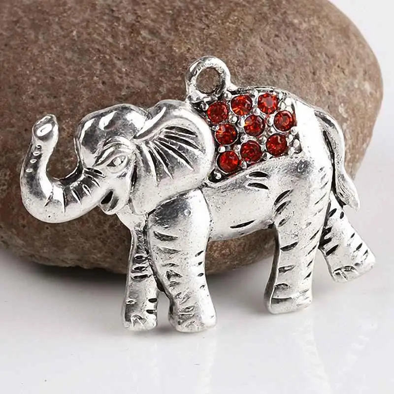 Тибетский серебряный австрийский хрусталь SUNYIK слон бусины с животными подвеска