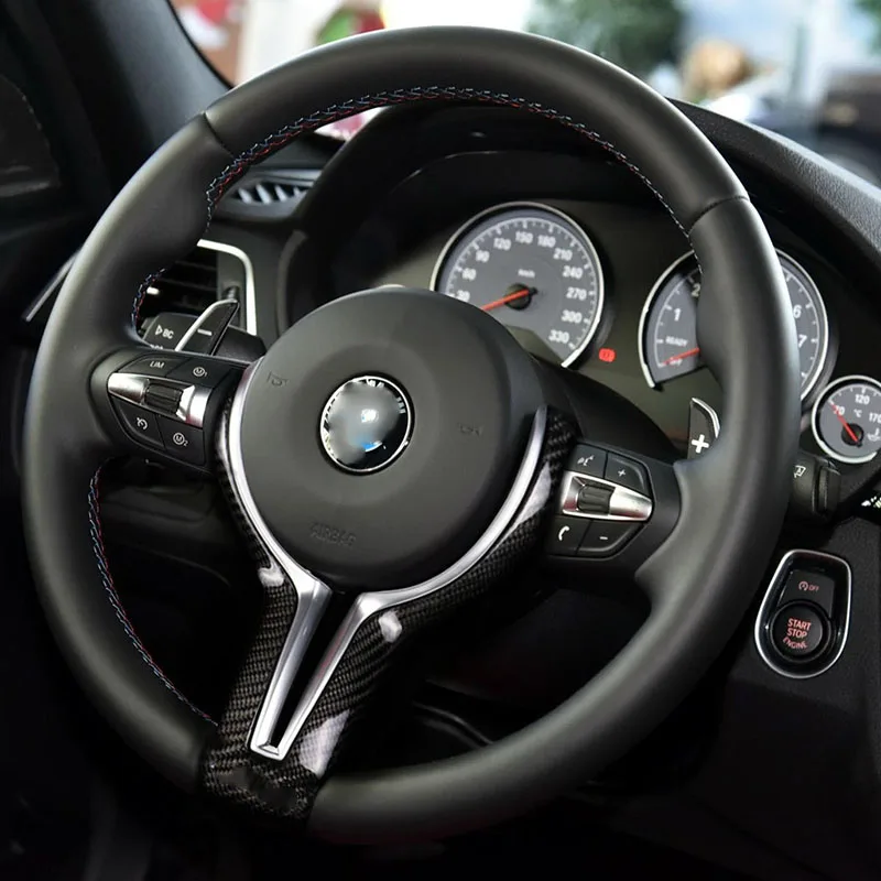 Продажа Для BMW M Series M2/F80 M3/F82 M4/F10 M5 2014-/F06 F12 F13 M6/F15 X5M/F16 X6M внутренняя отделка рулевого колеса из углеродного волокна