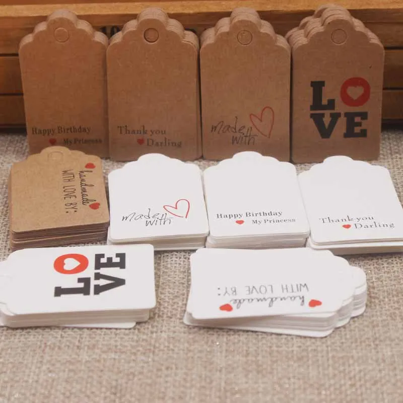 

50pcs 100pcs DIY Tag Card Display Cardboard Packaging Price Hang Tag Earring Necklace Ear Studs Paper Card for Jewelry Wholesale