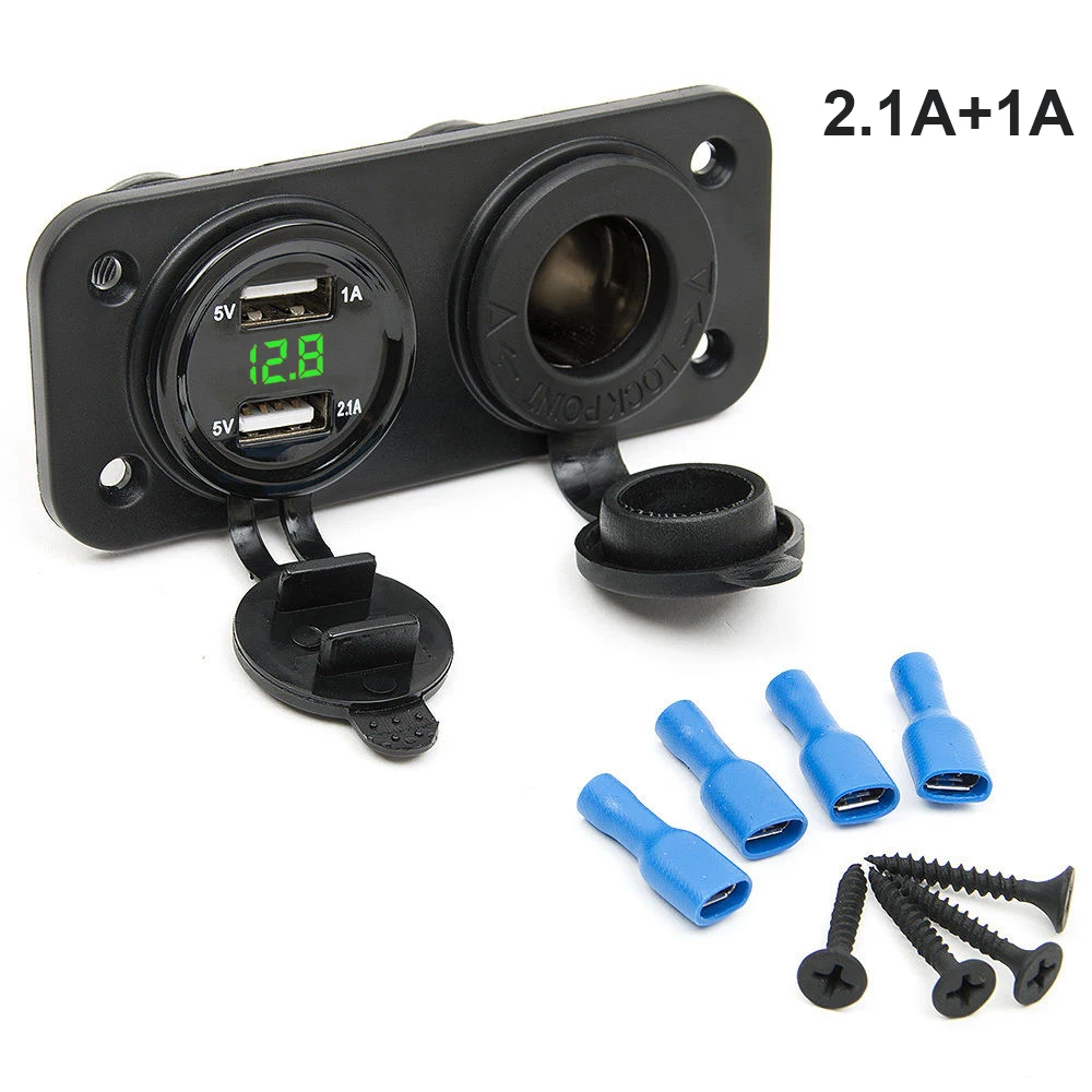 

Автомобильное зарядное устройство с 2 USB-портами, 2,1 А + 1 А