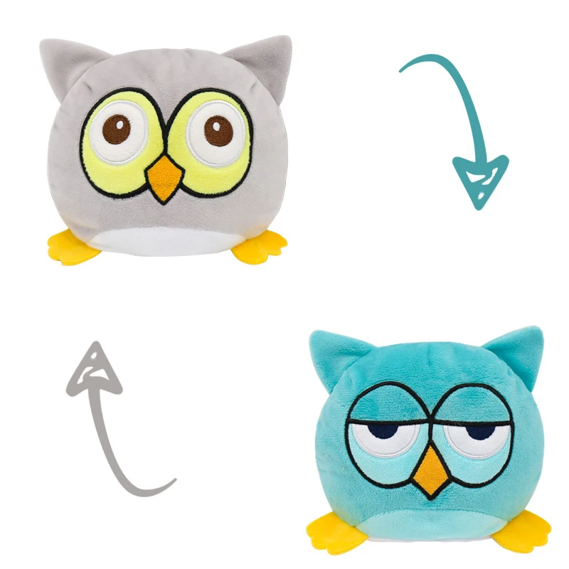 

40 Styles Reversible Mascot for Kids Plushie Plush Animals Double-Sided Flip Doll Cute Toys Stuffed Cotton Toys Mascot Show Mood