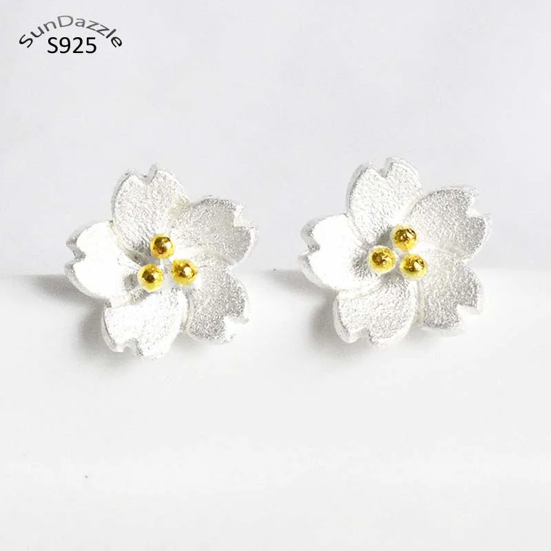 

Серьги-гвоздики женские из серебра 925 пробы, с цветком