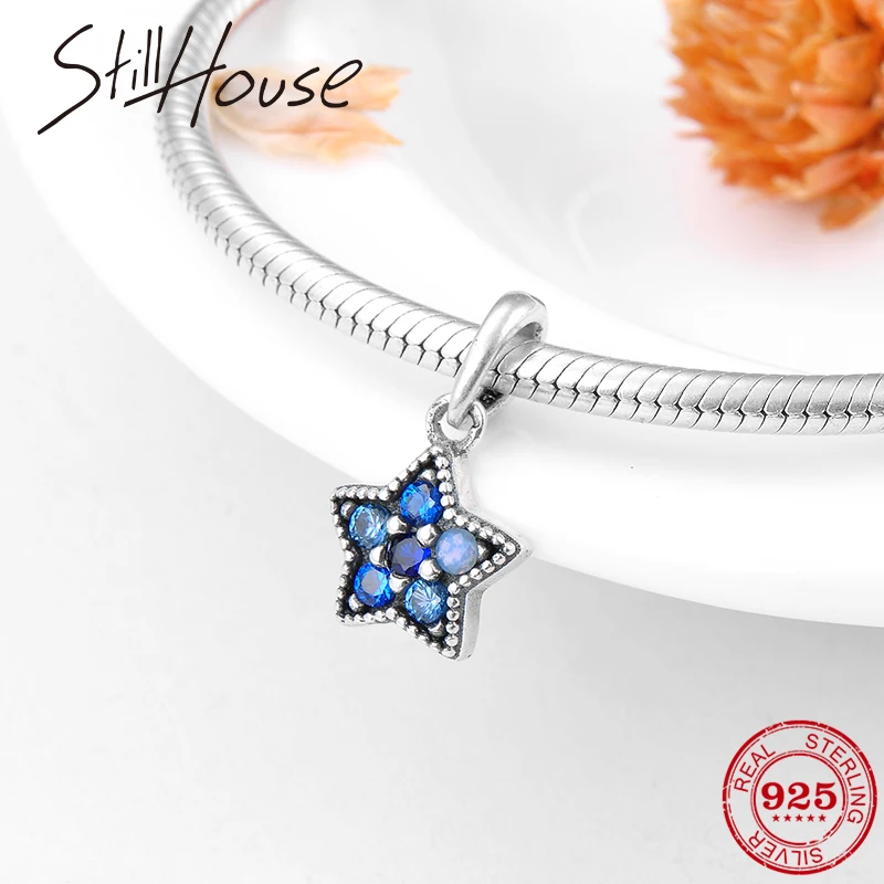 Бусины-подвески из серебра 925 пробы с синим кубическим цирконием | Украшения и