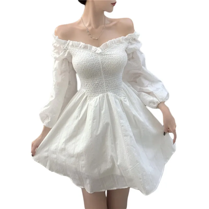 Женское жаккардовое платье-трапеция элегантное однотонное платье с длинным