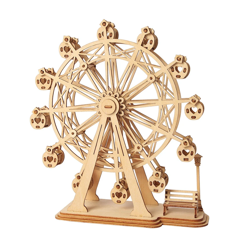 

DIY Ferris Wheel 3D Wooden Puzzle Toy Assembly Model for Children Kids Educational Wood Toys Diy Mini LegoINGLYS