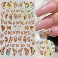 3d holographic butterfly nail art stickers adhesive sliders diy laser butterfly nail transfe decals wrap foils nail decorations