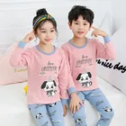 Пижамы для мальчиков и девочек, осень 2020, комплект детской одежды с длинными рукавами, одежда для сна, хлопковые Пижамные комплекты для детей 4, 6, 8, 10, 12, 14 лет