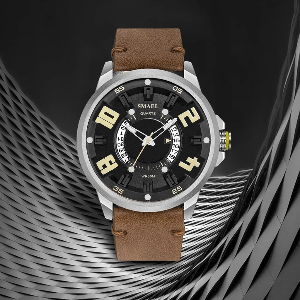 

New Product Watches Men Luxury Brand Quartz Watch Fashion Watch Sport Clock Male Soild Color Leather Strap Relogio Masculino@50