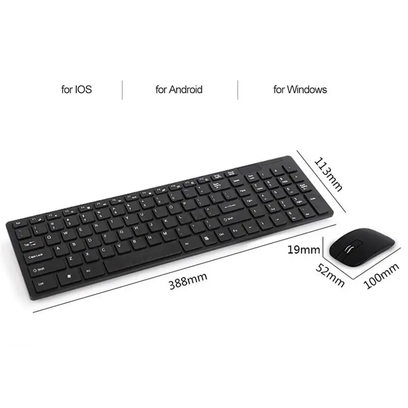 

Keyboard And Mouse Combo Computer Ergonomic 2.4G Wireless Keyboard With PC Gamer Mouse Plug and Play ABS Mouse For PC Laptop