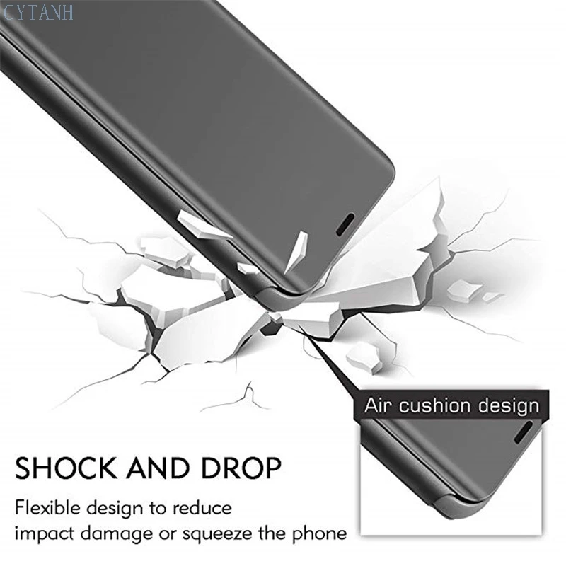 Luxury smart flip mirror phone case For Huawei Y6P 2020 Mate 20 30 40 Lite Honor 9 10 X Pro 20S 30S Protective shell | Мобильные