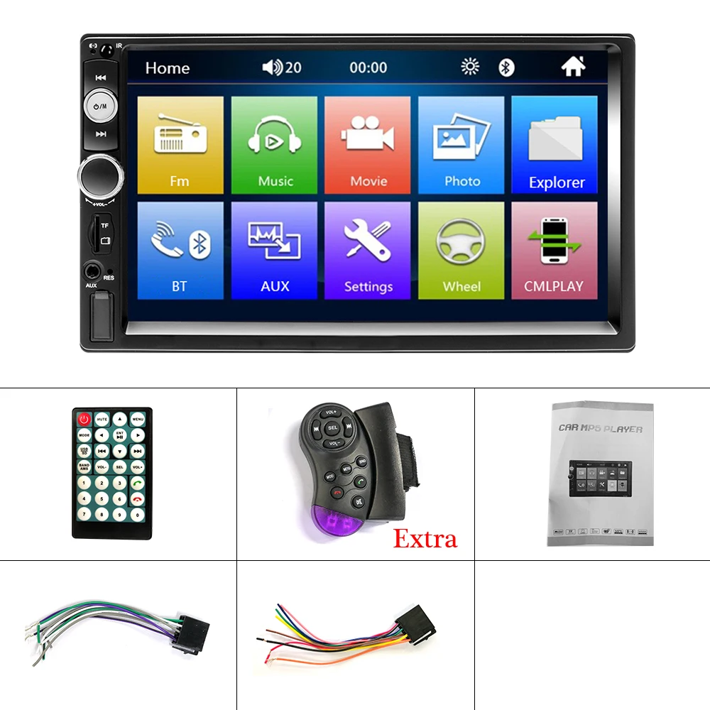 Автомагнитола LeeKooLu мультимедийный плеер с 7 &quotсенсорным экраном MP5 Bluetooth USB TF FM
