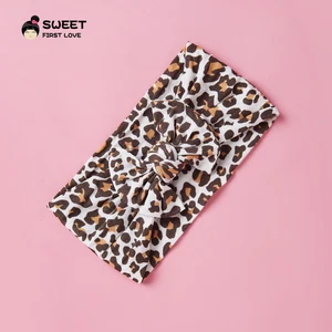 Рождественские аксессуары для малышей принт заколки для волос тюрбан повязки на голову для новорожденных с леопардовым принтом и бантом Симпатичные повязки для волос для женщин; Повязка на голову