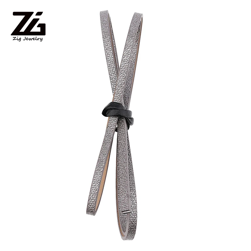 ZG 5MM Flat PU Leather Cord Rope Handmade Diy Jewelry Findings Accessories Fashion Making Materials for Bracelets | Украшения и
