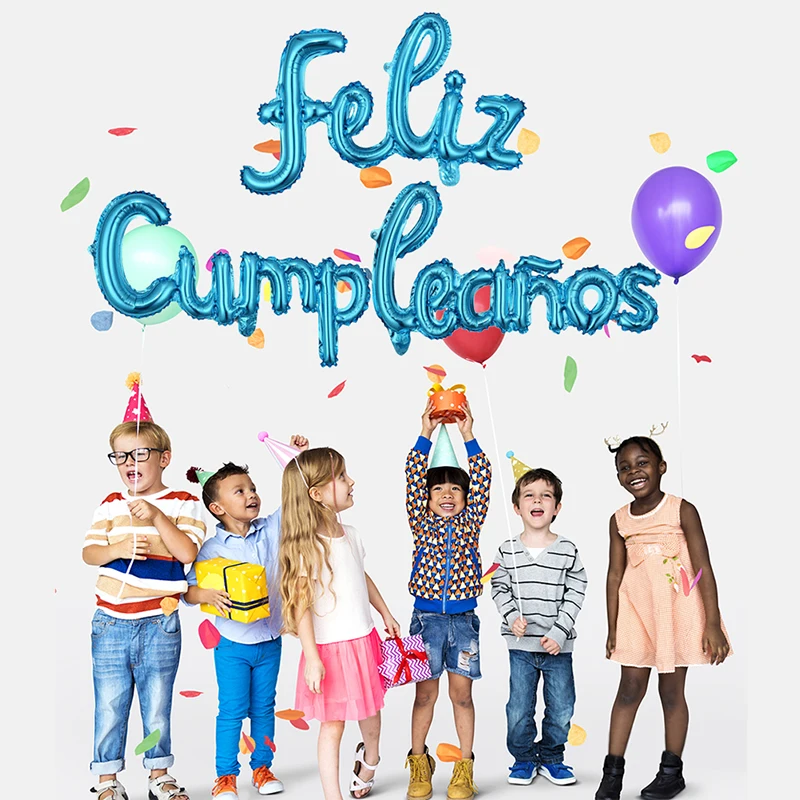 1 pcs Spanish Happy Birthday Balloon Letter Foil Balloon Alphabet Foil Balloon