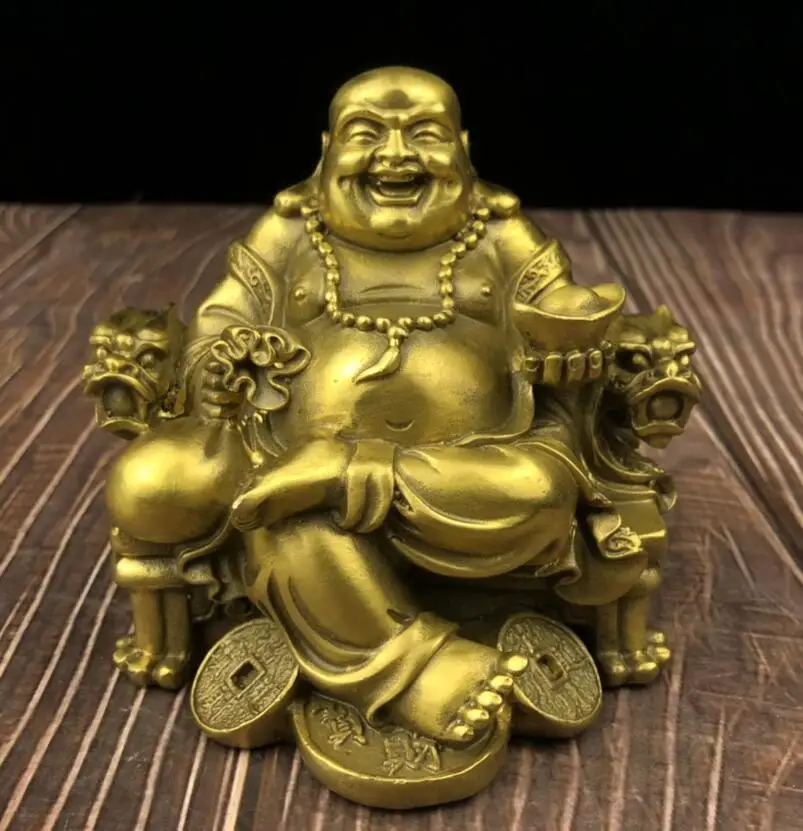 

Китайская латунная маленькая статуя Будды maitreya