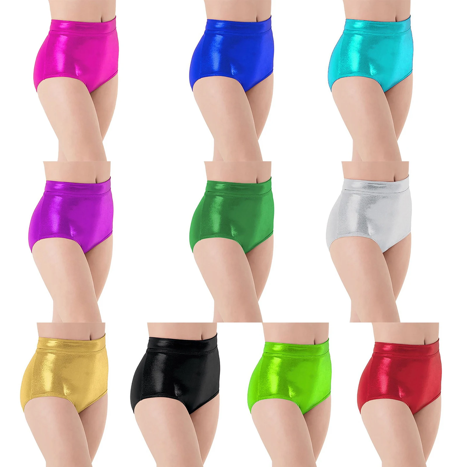 

Женские танцевальные шорты # S-XXL, трусики с эластичным поясом, блестящее танцевальное нижнее белье с металлическим блеском, Одежда для танце...