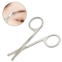 1pc eyebrow scissor safety nose hair scissors stainless round scissors trimming tweezers small clipper eyebrow nose hair cut