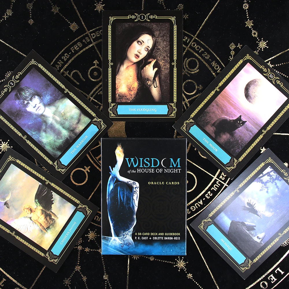 

High Quality Wisdom Of The House Of Night Cards For Guidance Divination Fate Tarot Deck Board Games For Family Friend Party50Pcs