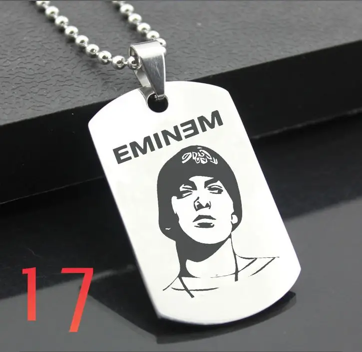 Коричневый Eminem XH01 классический брелок из нержавеющей стали модные гравировальные бирки стальная подвеска-открытка для ожерелья - Цвет: Коричневый