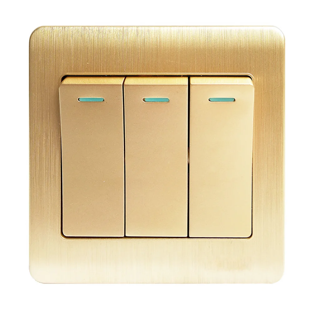 SANDIY Panel 3 Gang 1 Way 2Way Reset Switch Pulse Momentary Contact Push Button Wall Light 16A | Обустройство дома