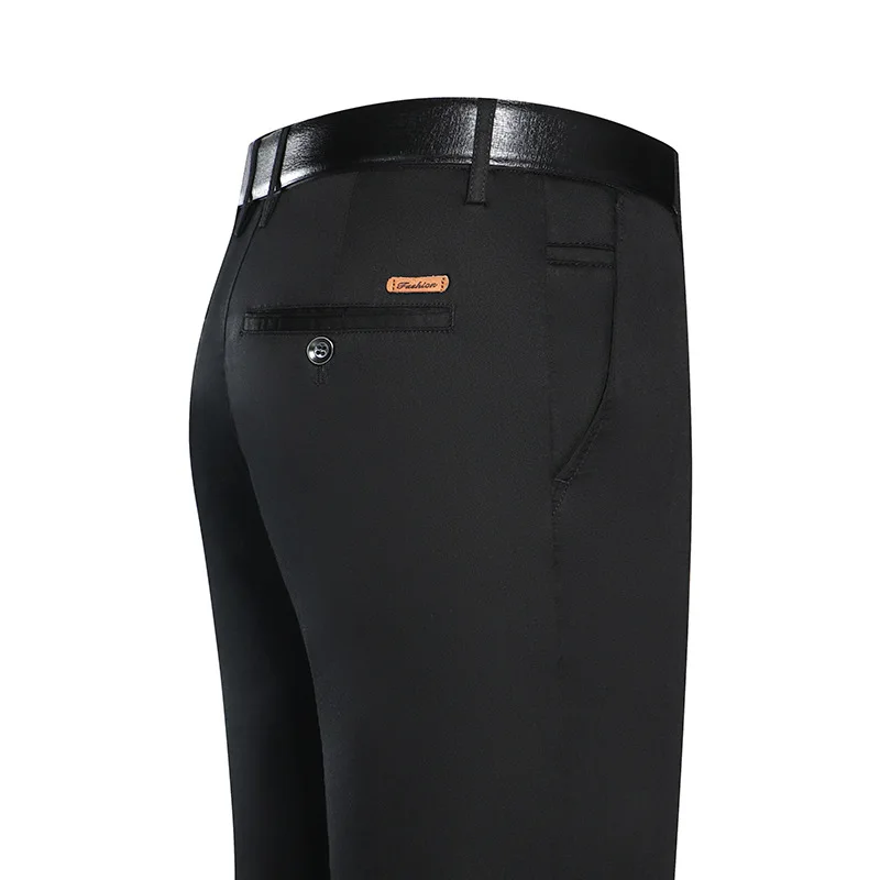 

Men's casual pants 2021 spring and summer straight tube high waist men's pants middle-aged and young loose large cotton elastic