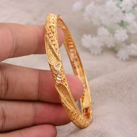 24k 1pcslot ethiopian africa gold color bangles for women dubai bride bracelet african wedding jewelry middle east items
