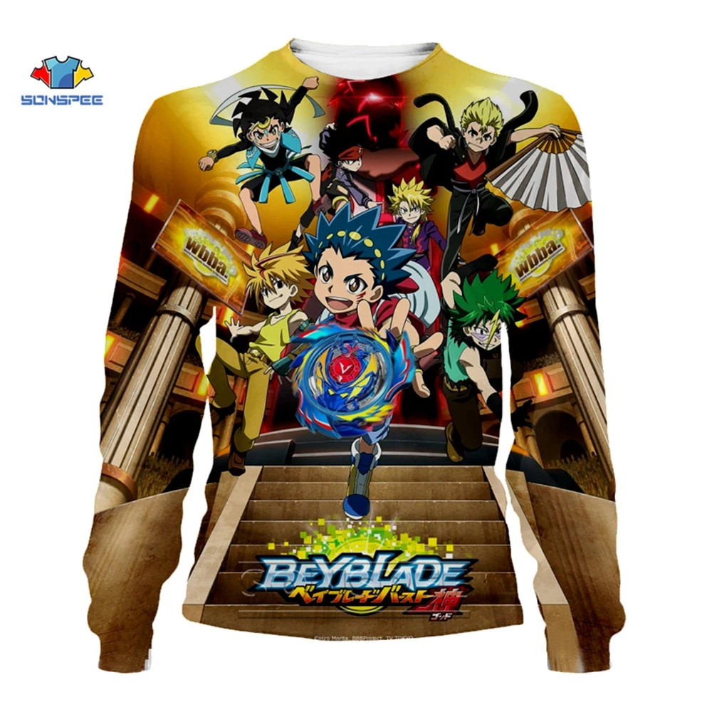 SONSPEE Beyblade Burst толстовка посвященная теме эволюции 3D печать Harajuku мультфильм 2020