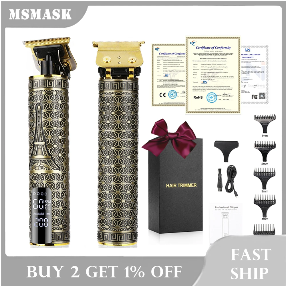 Машинка для стрижки волос T Bald перезаряжаемый триммер с Outliner машинка парикмахера