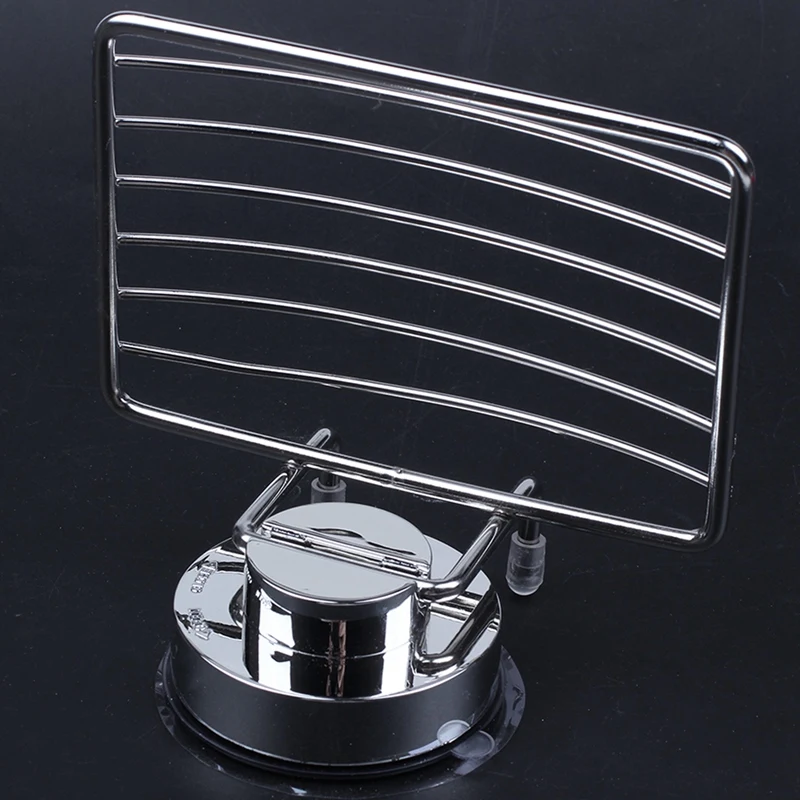 

Retail Super Powerful Vacuum Suction Stainless Steel Soap Dish Sponge Holder With Locking Suction Bathroom & Kitchen Accessory (