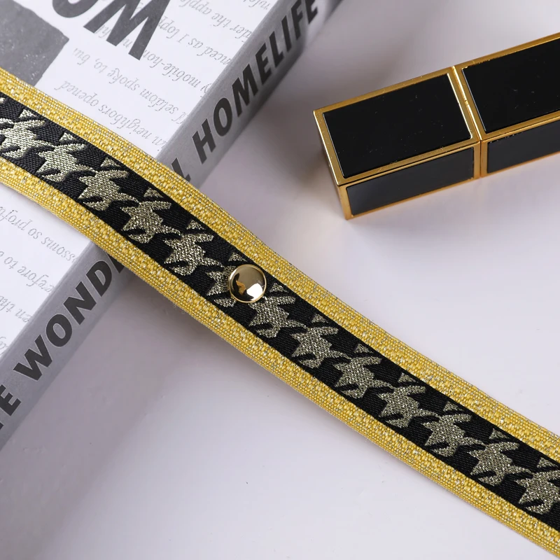 12M/Lot 2.5cm Wide Metal Button Lace Trim Webbing Lamp Sofa Edge Decor Curtain Accessories Tassel Fringe Ribbon Belt Trims DIY | Дом и сад