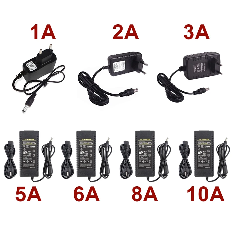 12 В блок питания DC12V блок 1A 2A 3A 5A 6A 8A 10A трансформатор AC 110 В 220 В 220 В к DC 12 Вольт 12 В Светодиодный драйвер для светодиодной ленты