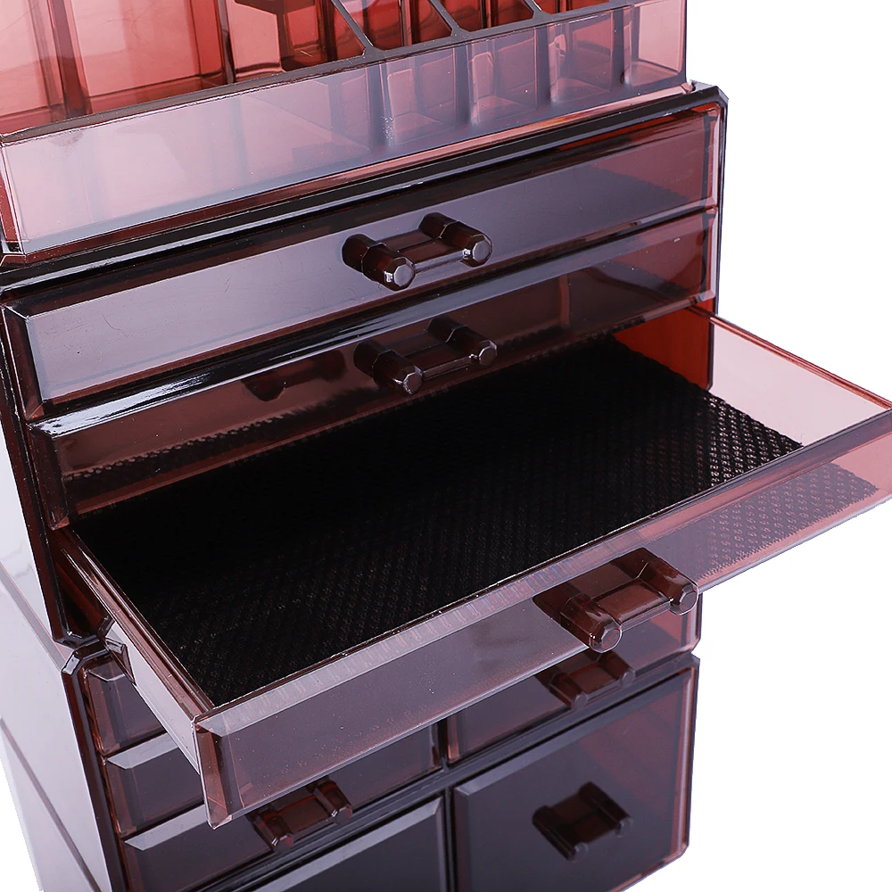

SF-1122-10 4Pcs/Set Plastic Cosmetics Storage Rack Transparent Coffee190813309