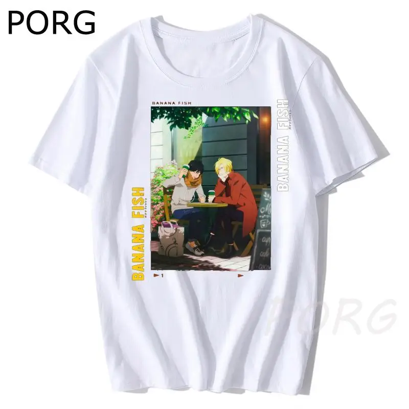 

Hot Sale Banana Fish Unisex T-shirt Men Japanese Cartoon Anime Tshirt Male Harajuku Ullzang Graphic Tshirt 90s Tops Tees