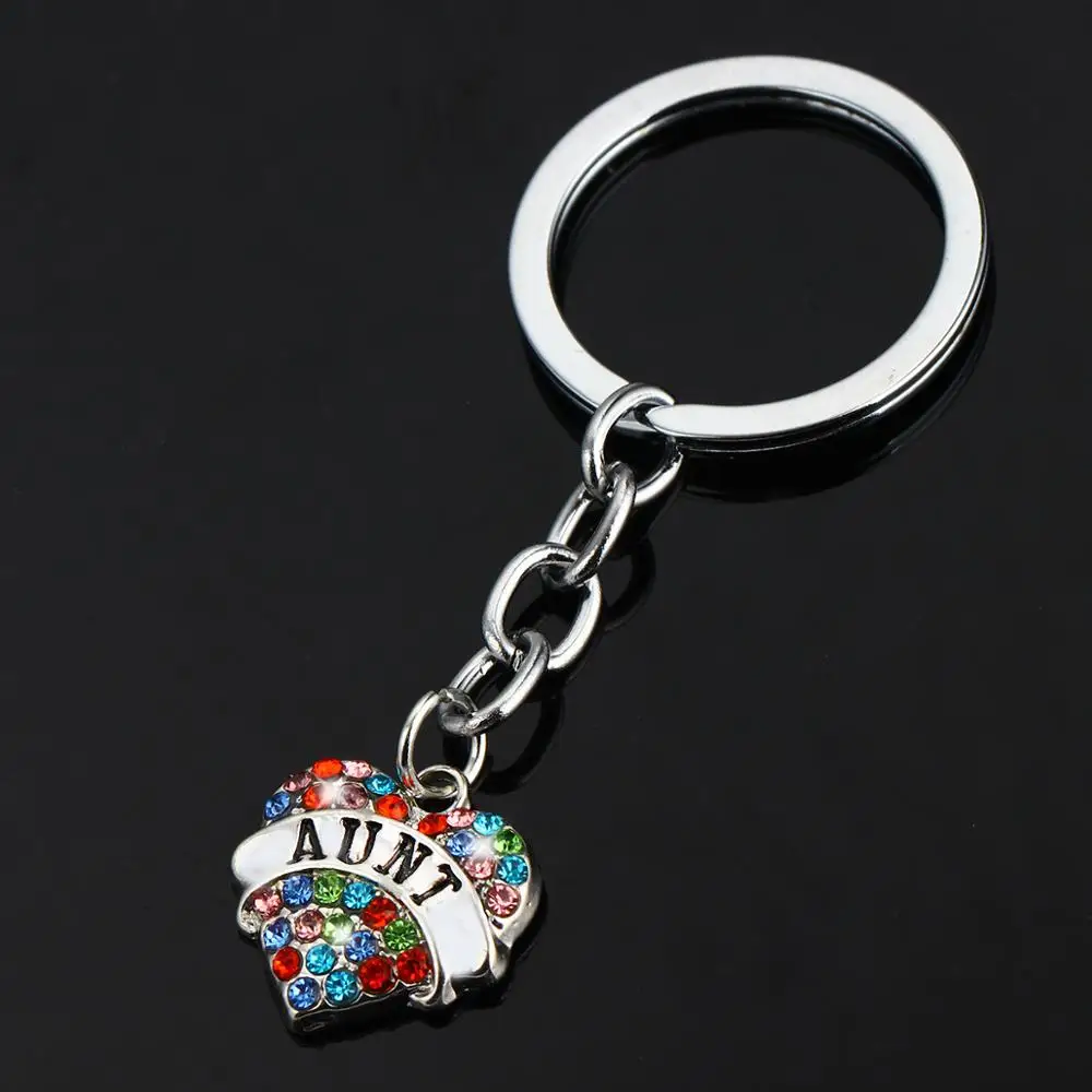 12 шт. Подвеска Брелки для тети красочное сердце со стразами Брелоки Семейные